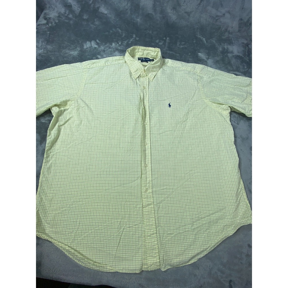 Ralph Lauren Blake Shirt Mens XXL Yellow Gingham Button Down‎ Classic Fit Cotton